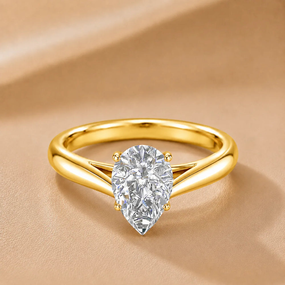 Elegant Solitaire Ring with Tapered