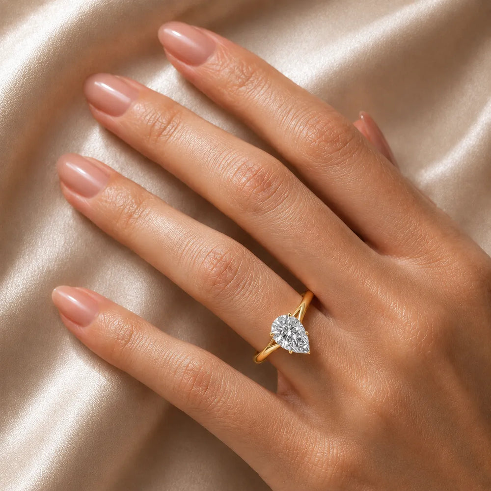 Elegant Solitaire Ring with Tapered