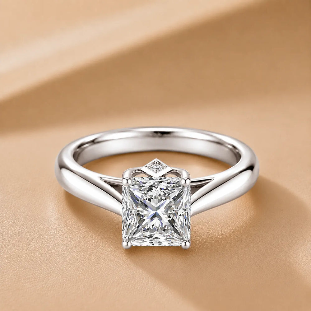 Elegant Solitaire Ring with Tapered
