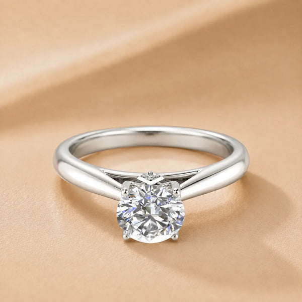 Elegant Solitaire Ring with Tapered