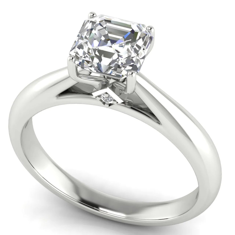 Elegant Solitaire Ring with Tapered