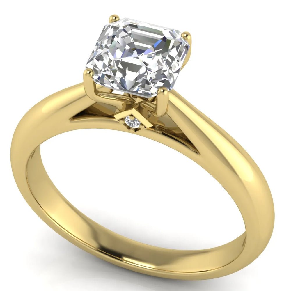 Elegant Solitaire Ring with Tapered