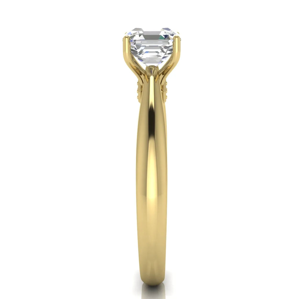 Elegant Solitaire Ring with Tapered
