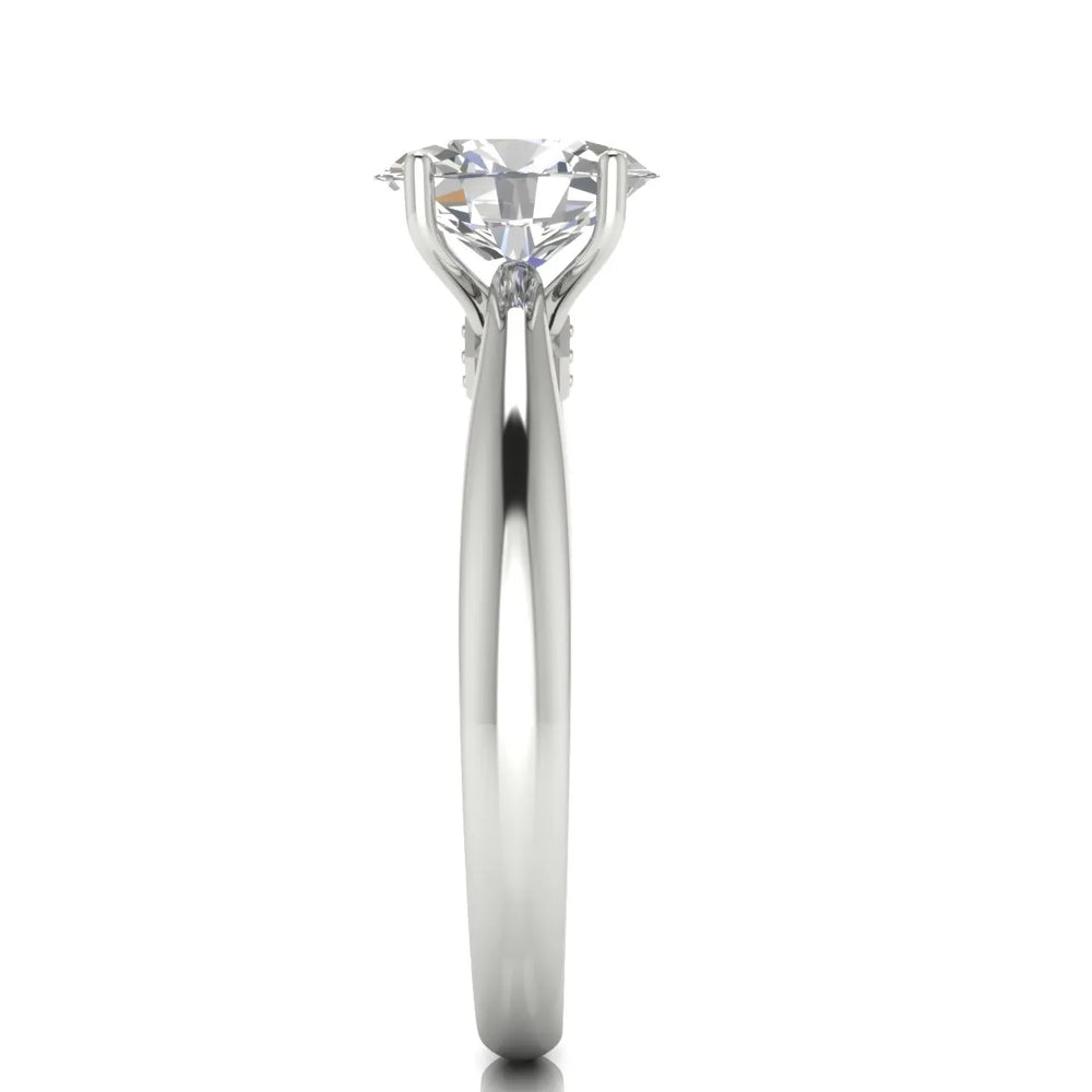 Elegant Solitaire Ring with Tapered