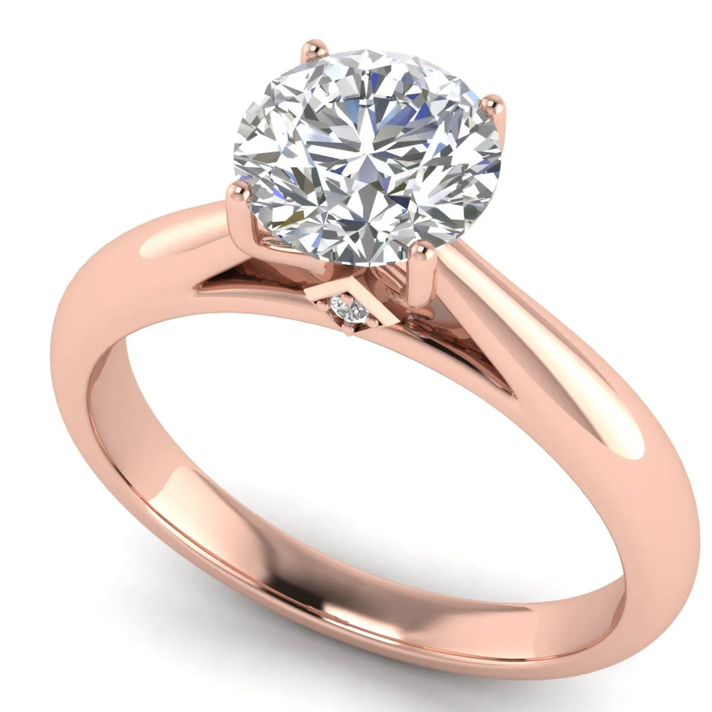 Elegant Solitaire Ring with Tapered