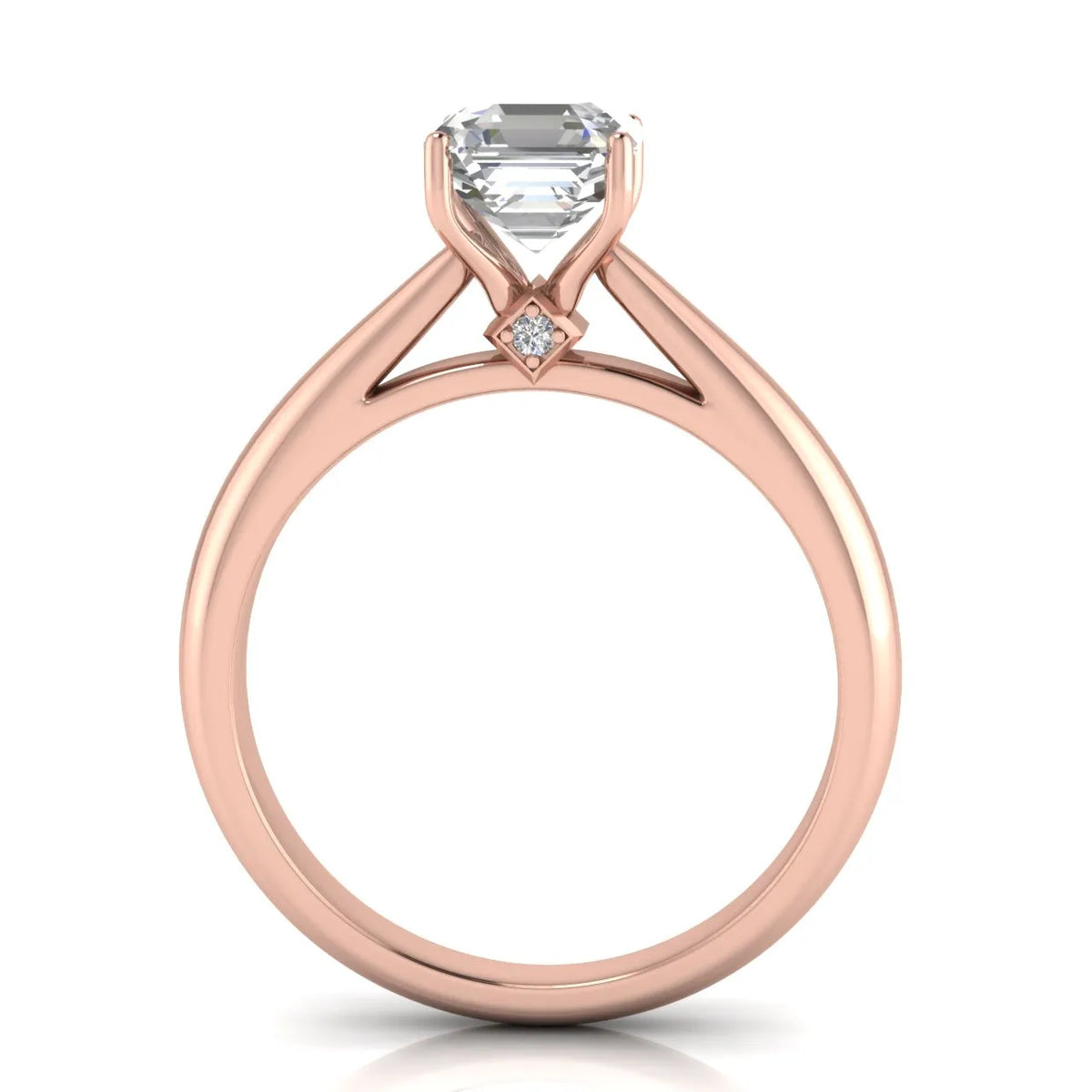 Elegant Solitaire Ring with Tapered Band