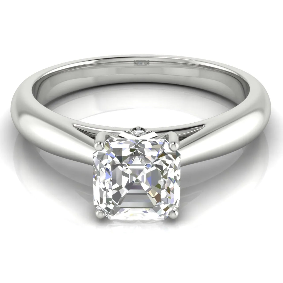 Elegant Solitaire Ring with Tapered Band