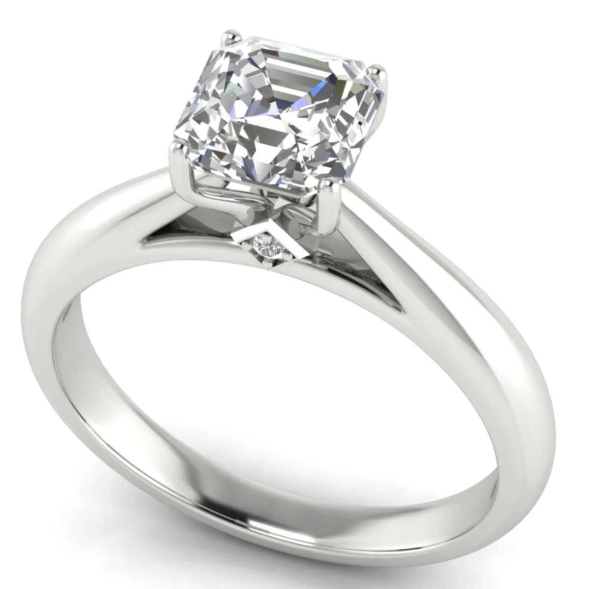 Elegant Solitaire Ring with Tapered Band