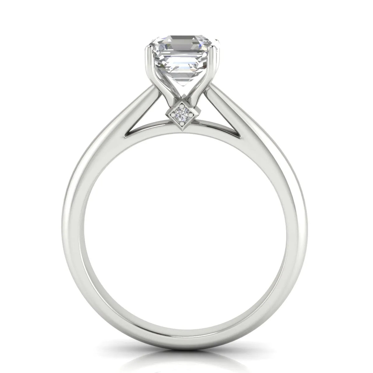 Elegant Solitaire Ring with Tapered Band