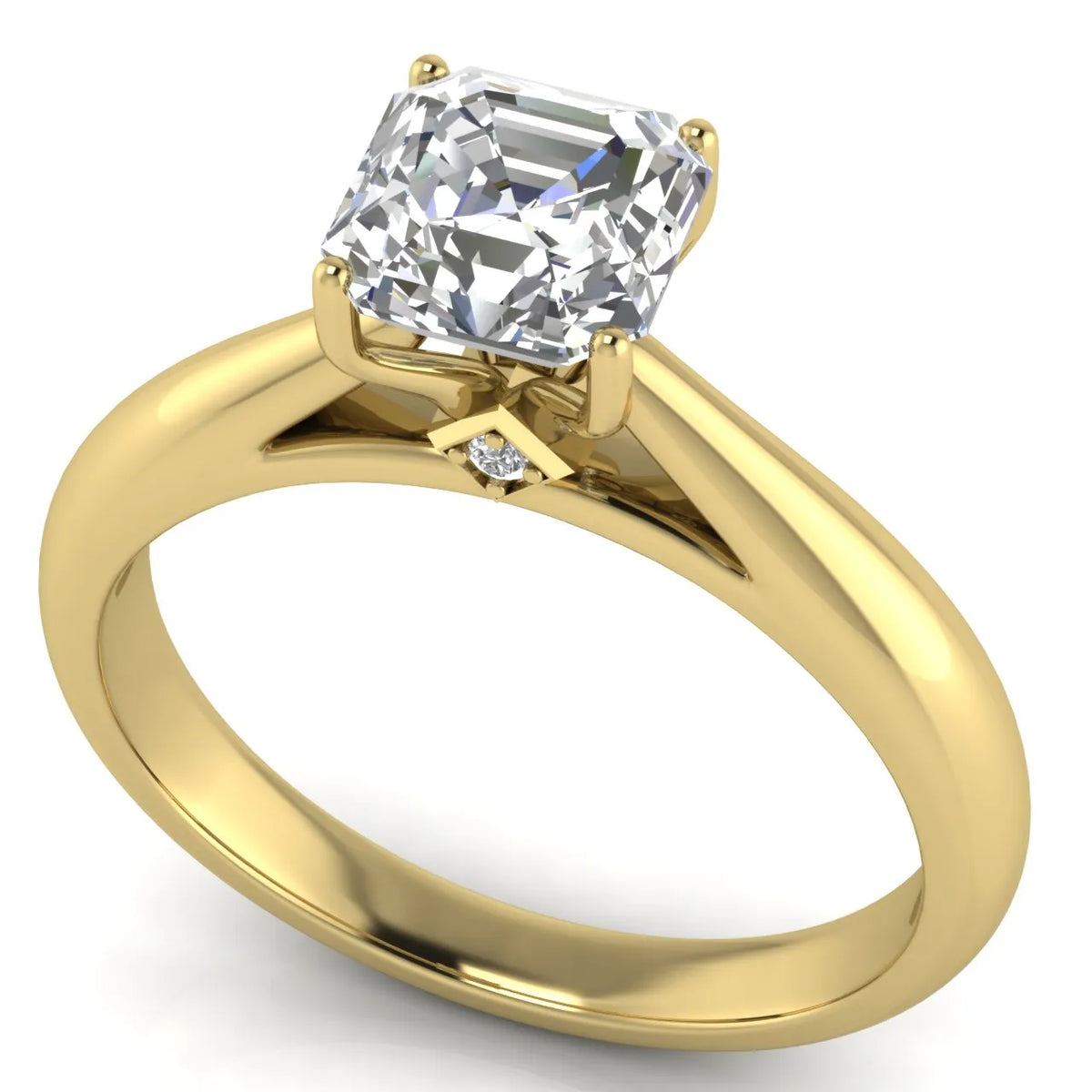 Elegant Solitaire Ring with Tapered Band
