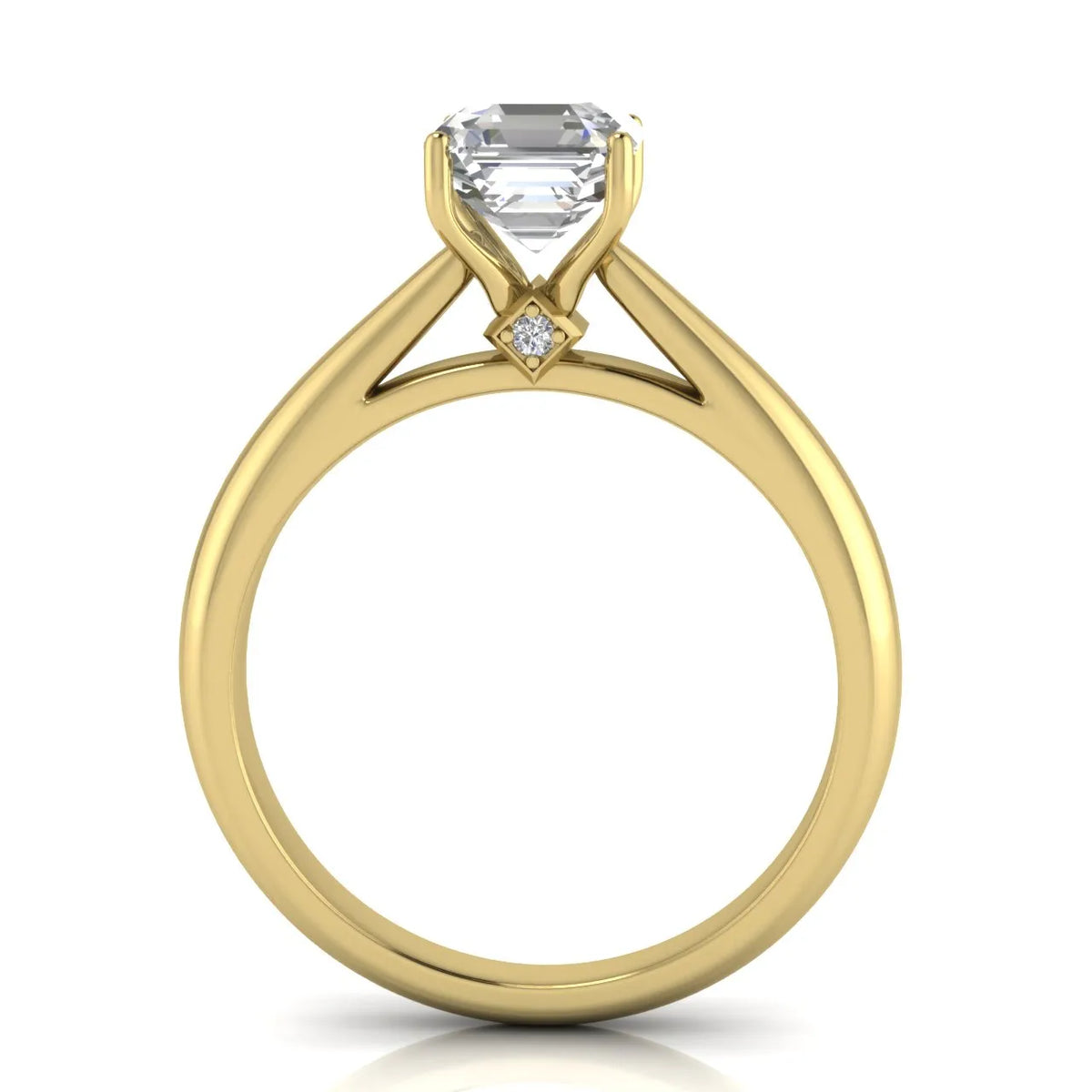 Elegant Solitaire Ring with Tapered Band