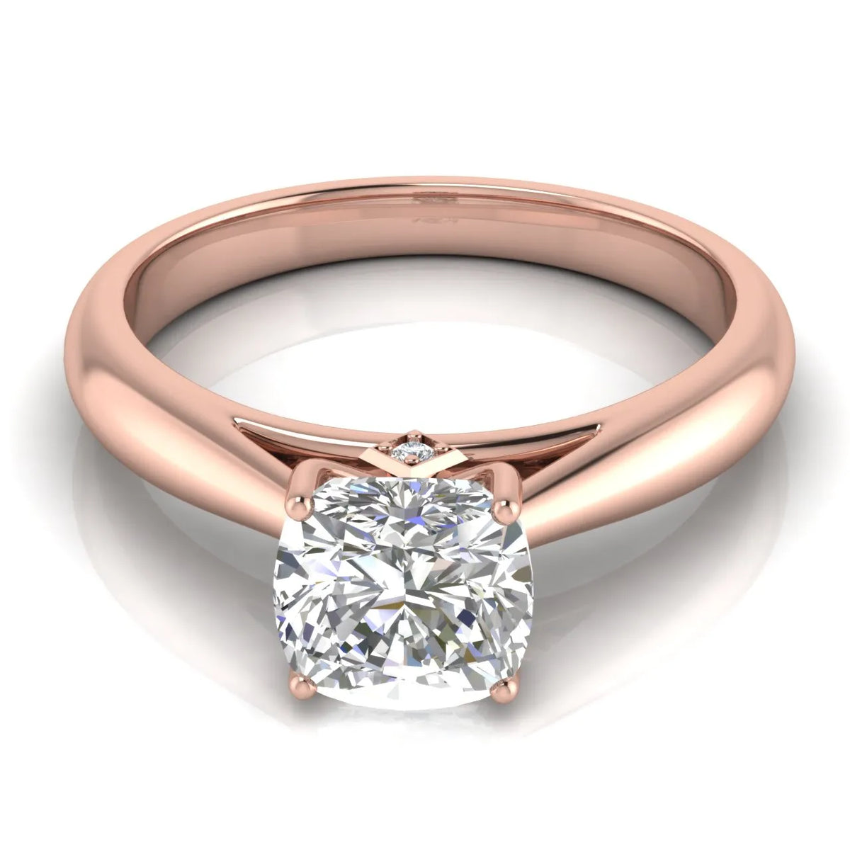 Elegant Solitaire Ring with Tapered Band