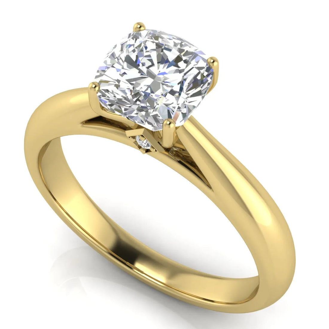 Elegant Solitaire Ring with Tapered Band (925 Sterling Silver) (925 Sterling Silver)