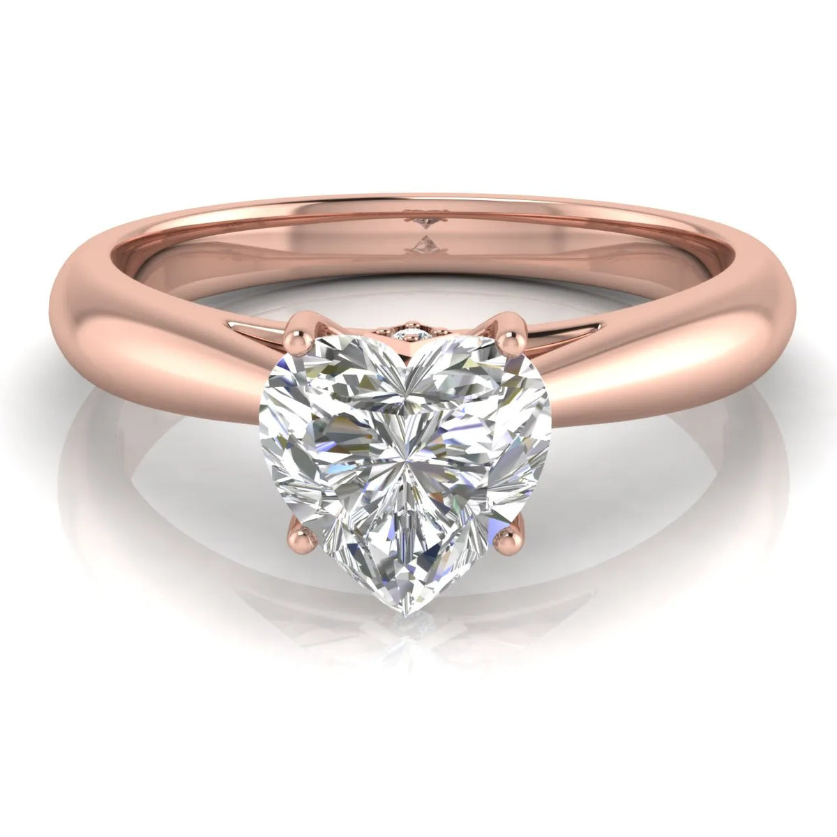 Elegant Solitaire Ring with Tapered Band
