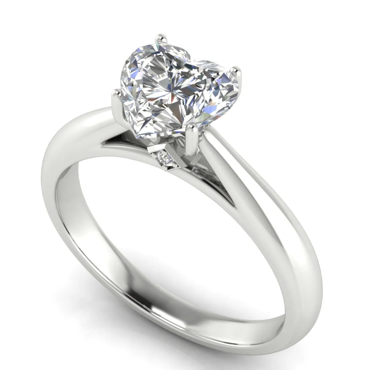 Elegant Solitaire Ring with Tapered Band
