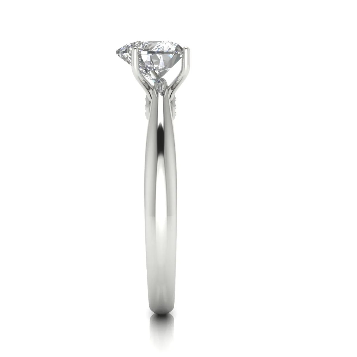 Elegant Solitaire Ring with Tapered Band