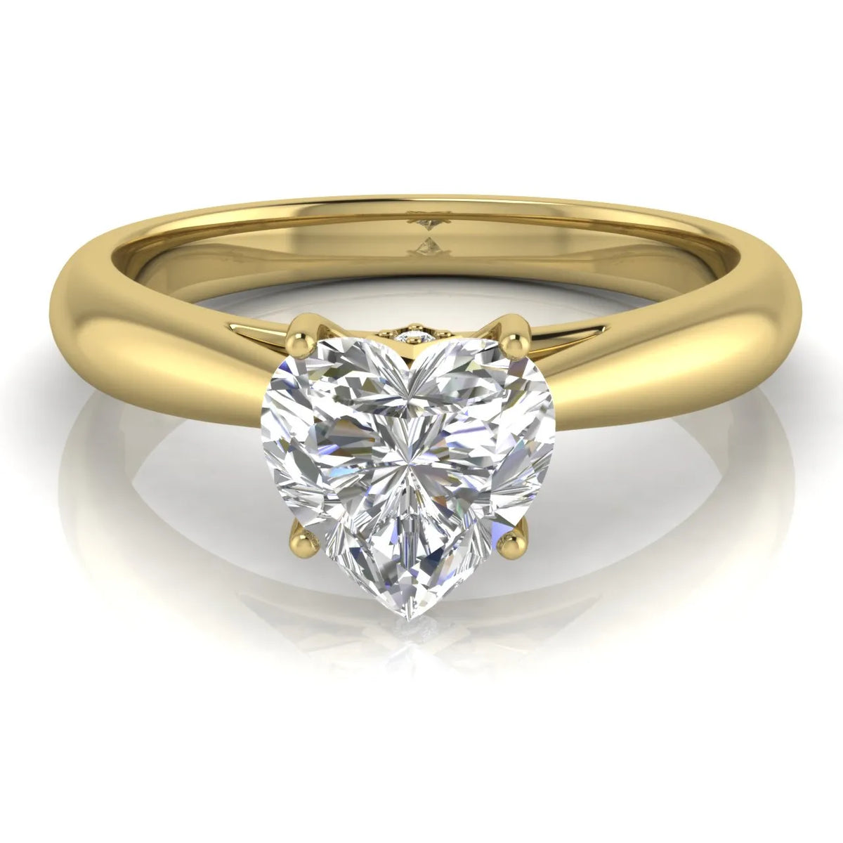 Elegant Solitaire Ring with Tapered Band