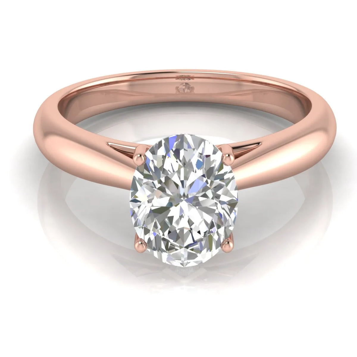 Elegant Solitaire Ring with Tapered Band