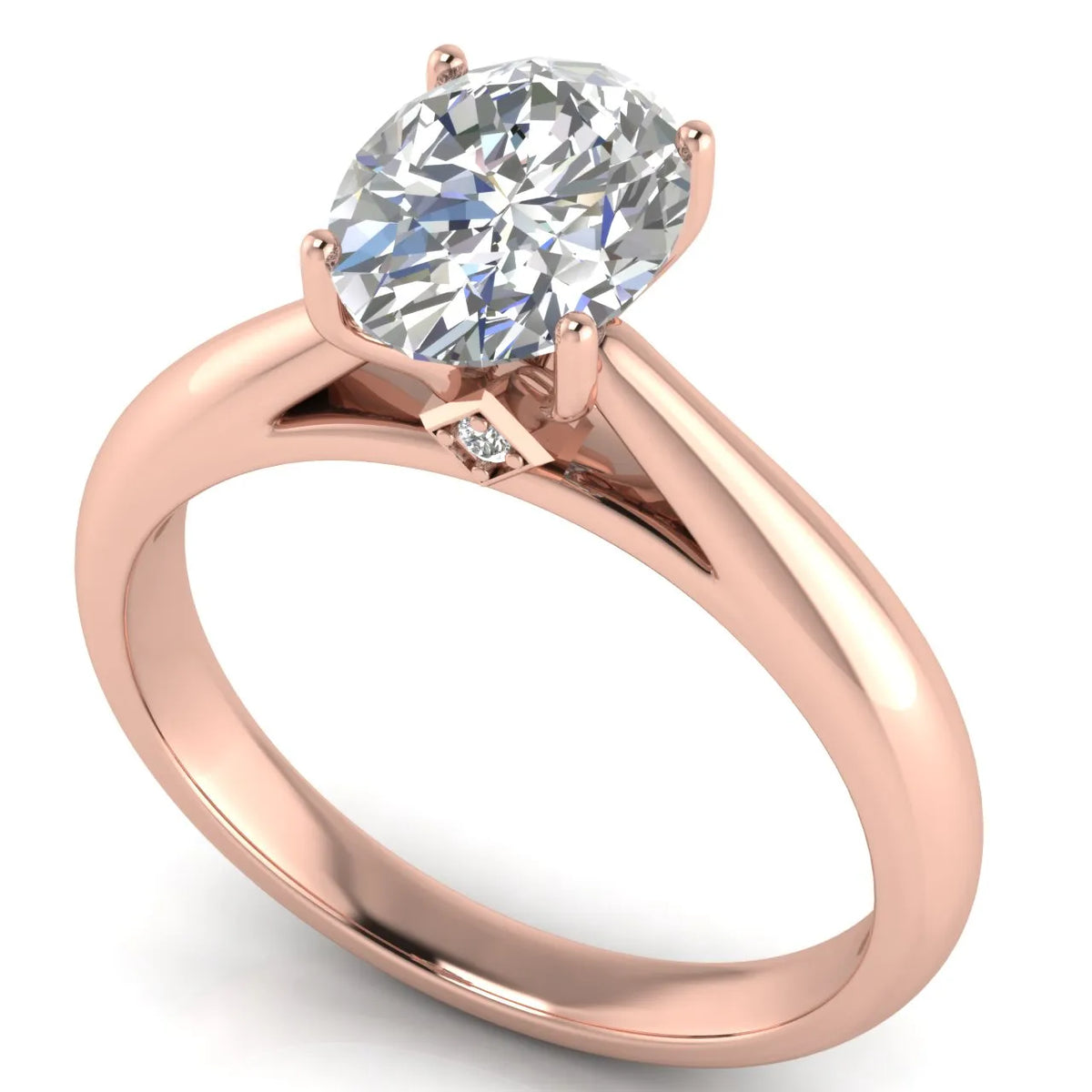 Elegant Solitaire Ring with Tapered Band