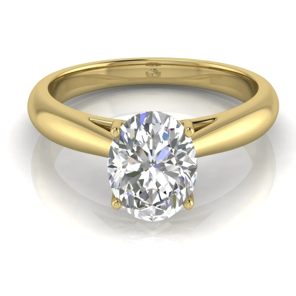 Elegant Solitaire Ring with Tapered Band