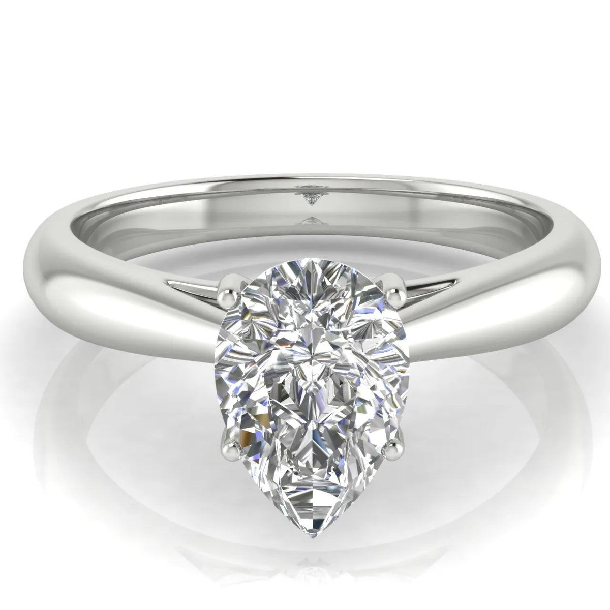 Elegant Solitaire Ring with Tapered Band