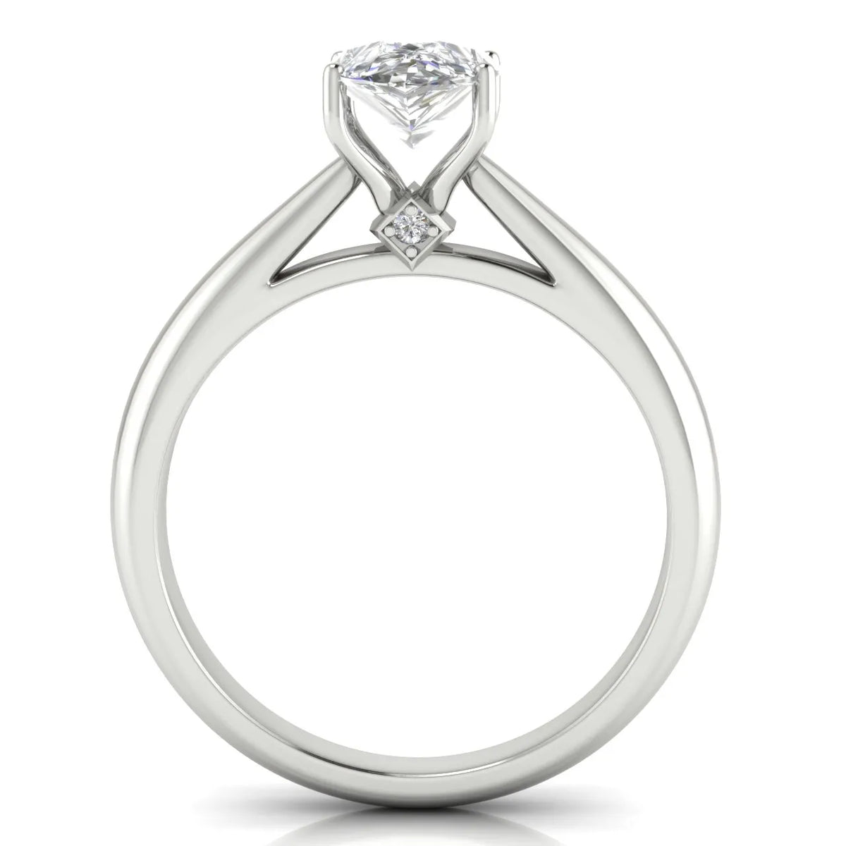 Elegant Solitaire Ring with Tapered Band