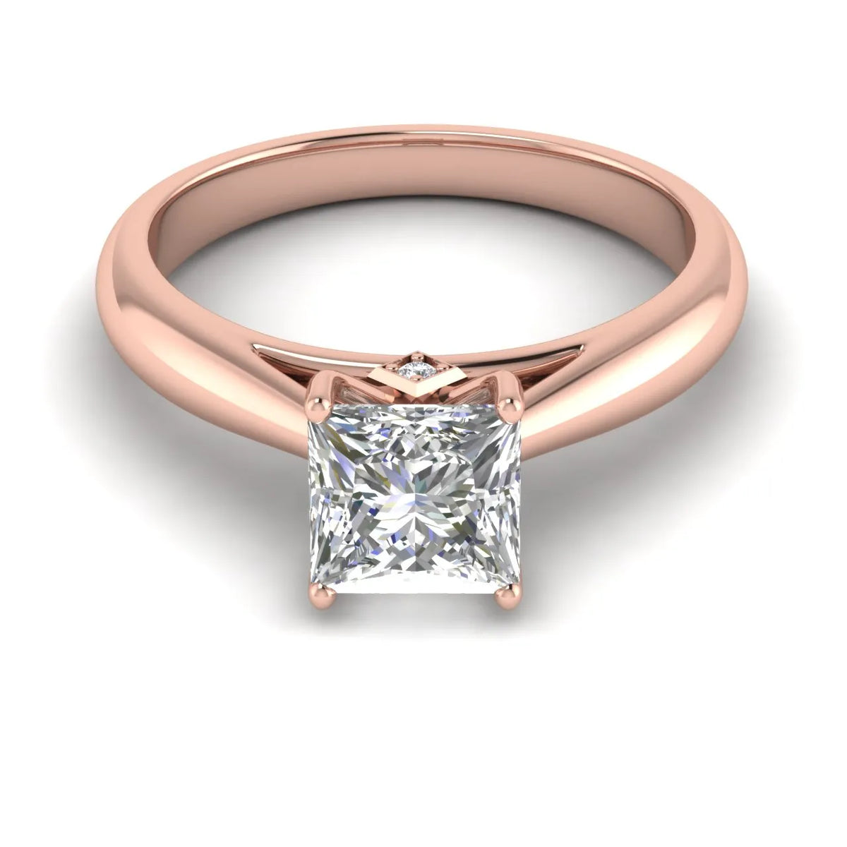 Elegant Solitaire Ring with Tapered Band