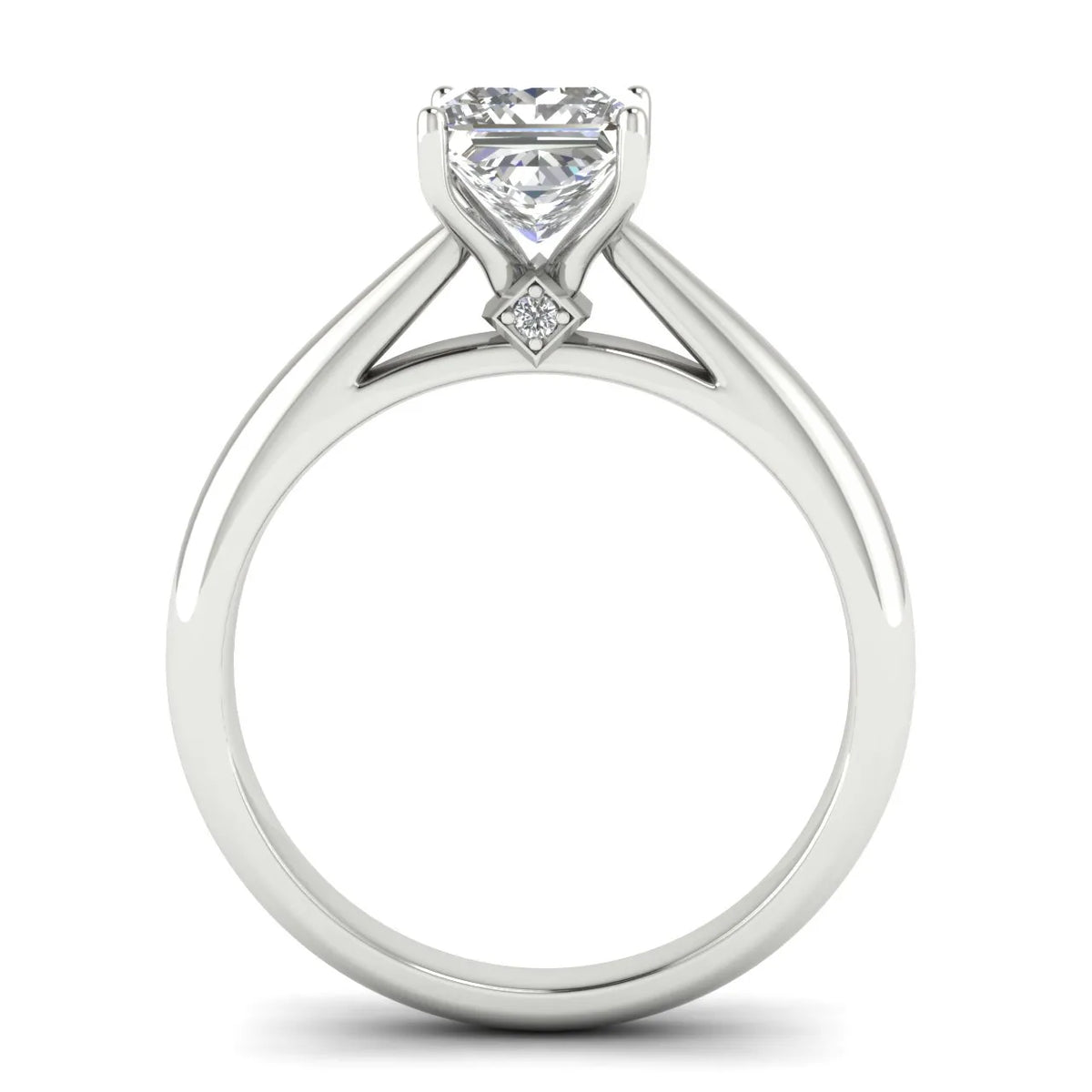 Elegant Solitaire Ring with Tapered Band