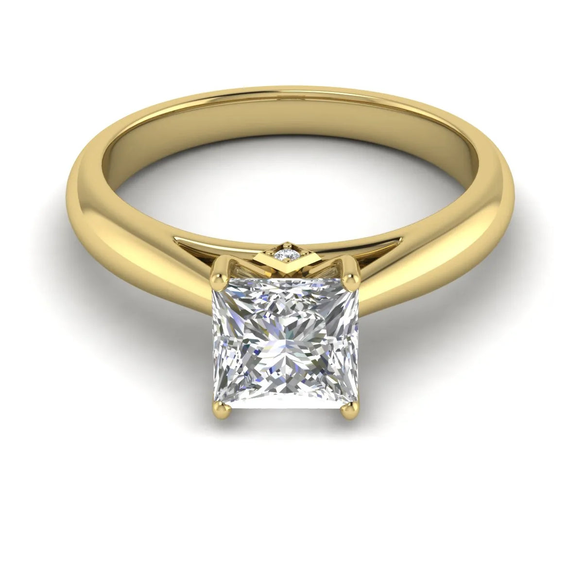 Elegant Solitaire Ring with Tapered Band