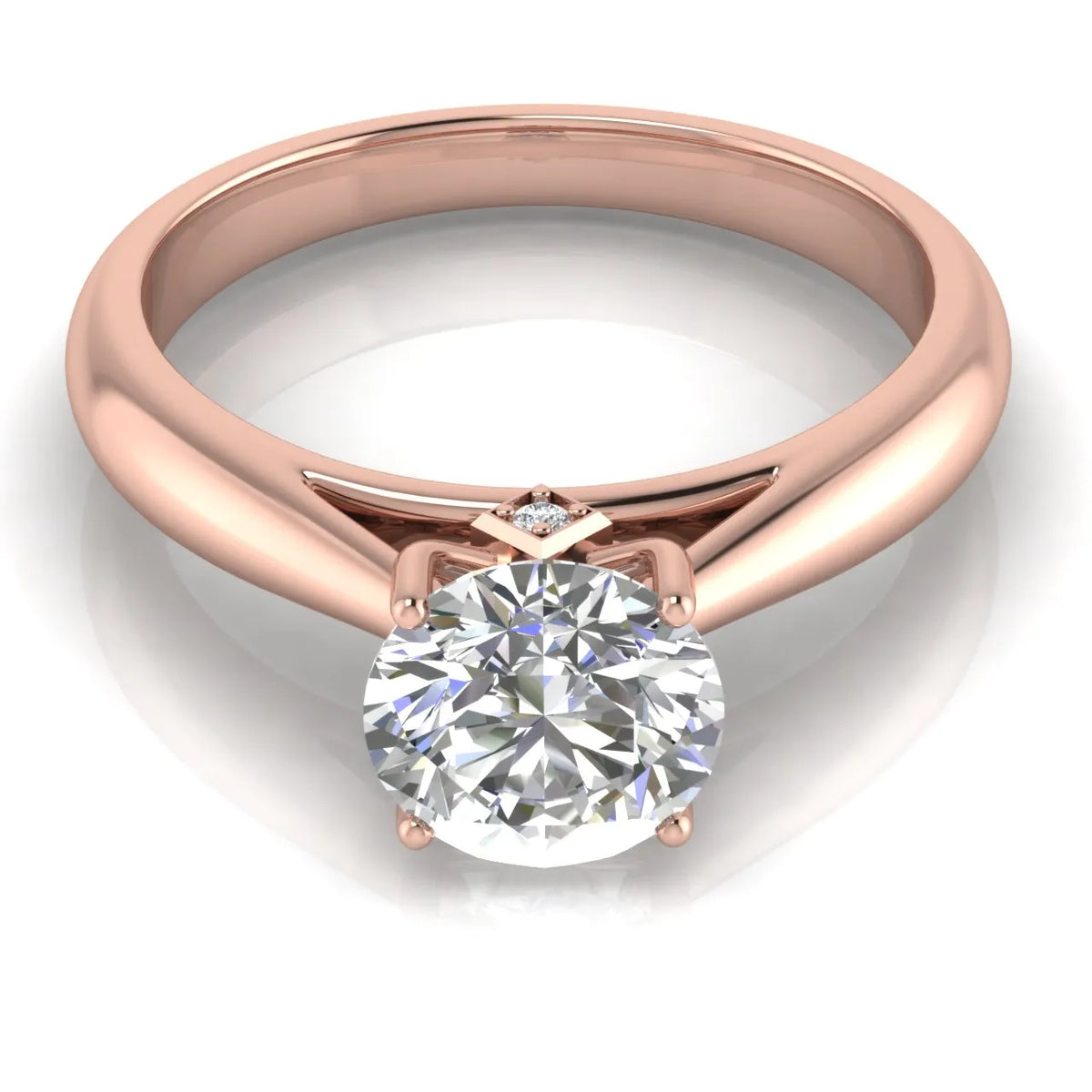 Elegant Solitaire Ring with Tapered Band