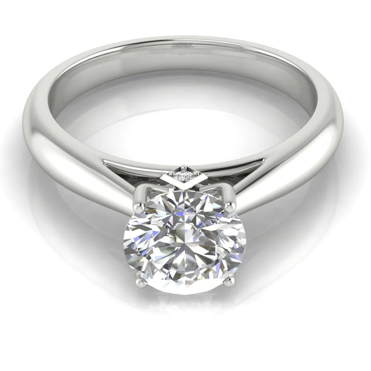 Elegant Solitaire Ring with Tapered Band