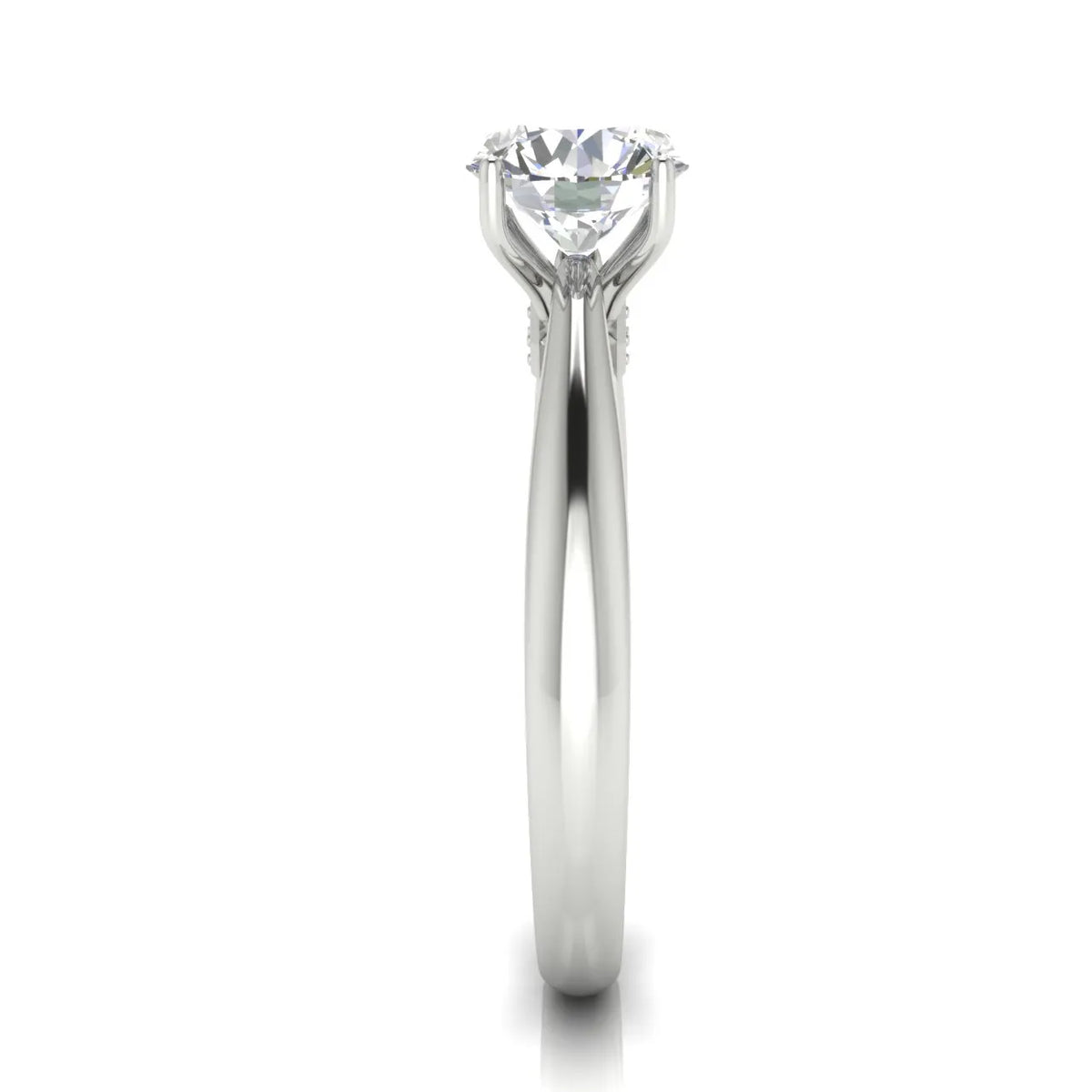 Elegant Solitaire Ring with Tapered Band