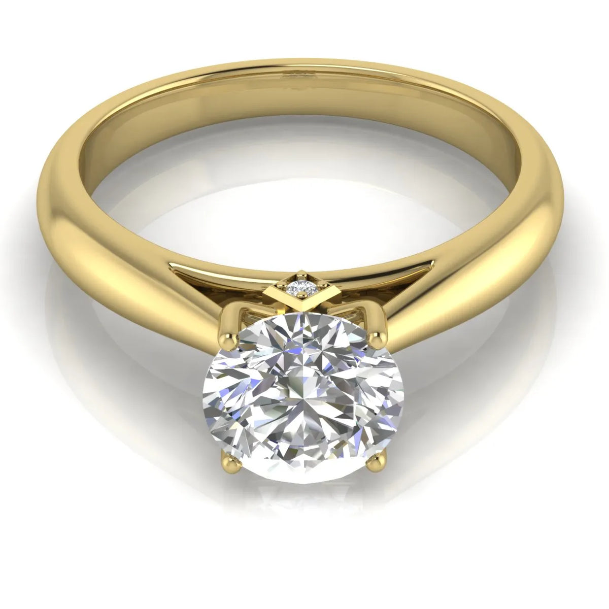 Elegant Solitaire Ring with Tapered Band