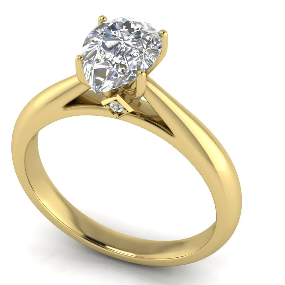 Elegant Solitaire Ring with Tapered