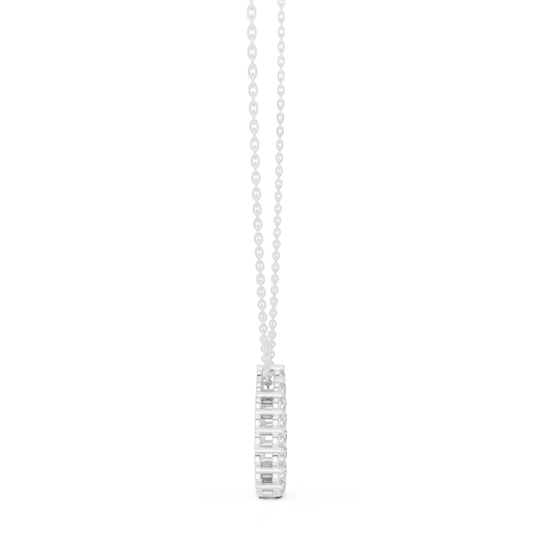 Teardrop Diamond Halo Pendant Necklace