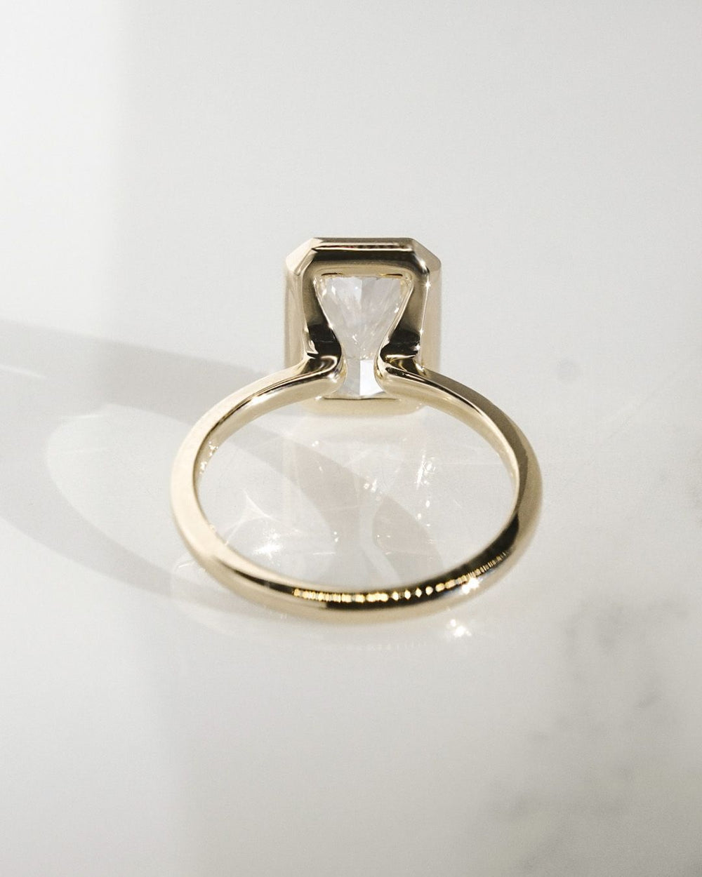Bezel Set Radiant Cut Labgrown Engagement Ring