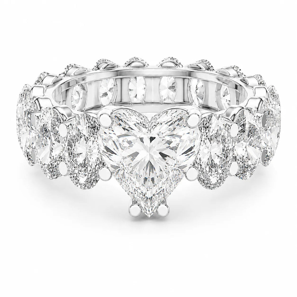 The Everlasting Grace Ring with Diamond – Heart (925 Sterling Silver)