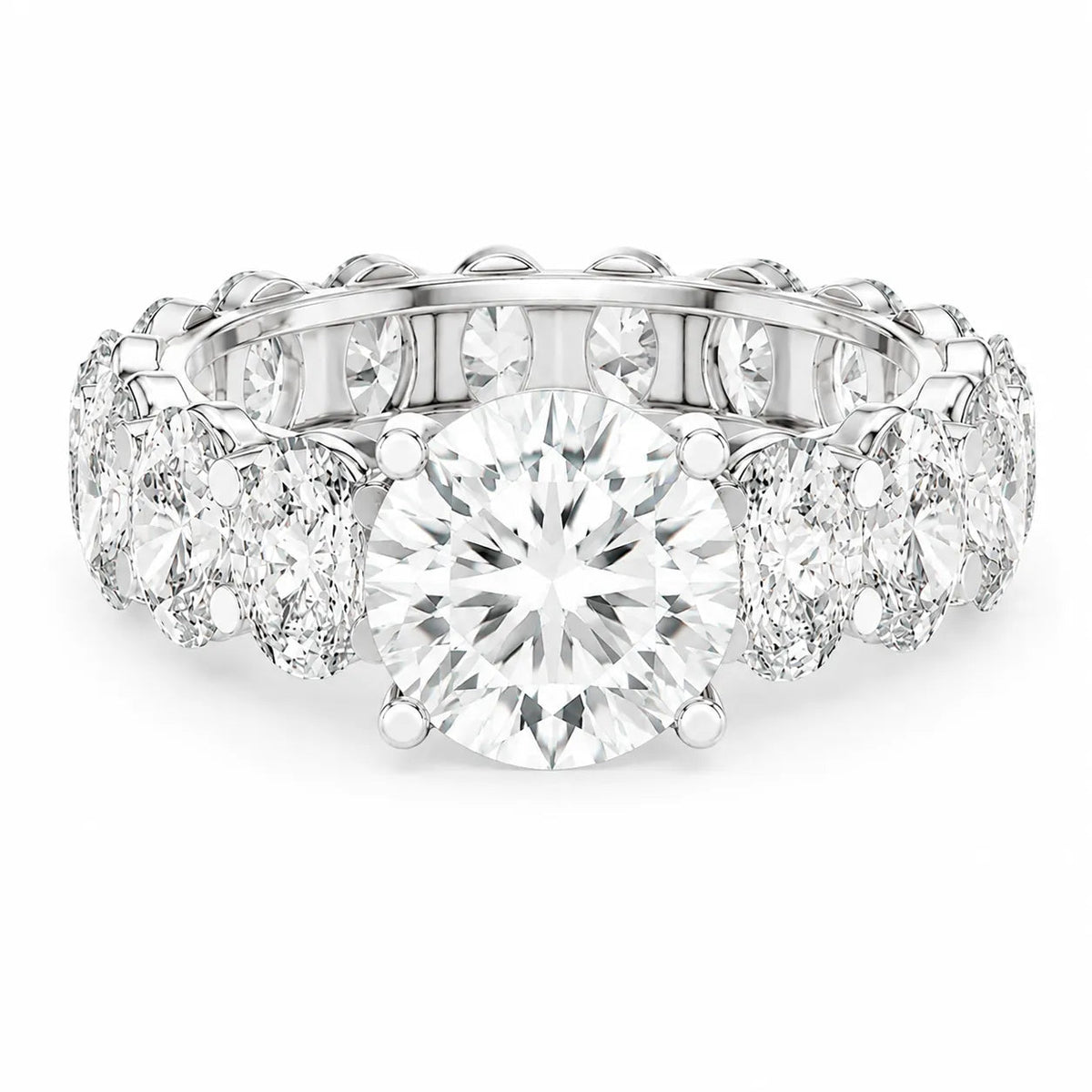 The Everlasting Grace Ring with Diamond – Round (925 Sterling Silver)