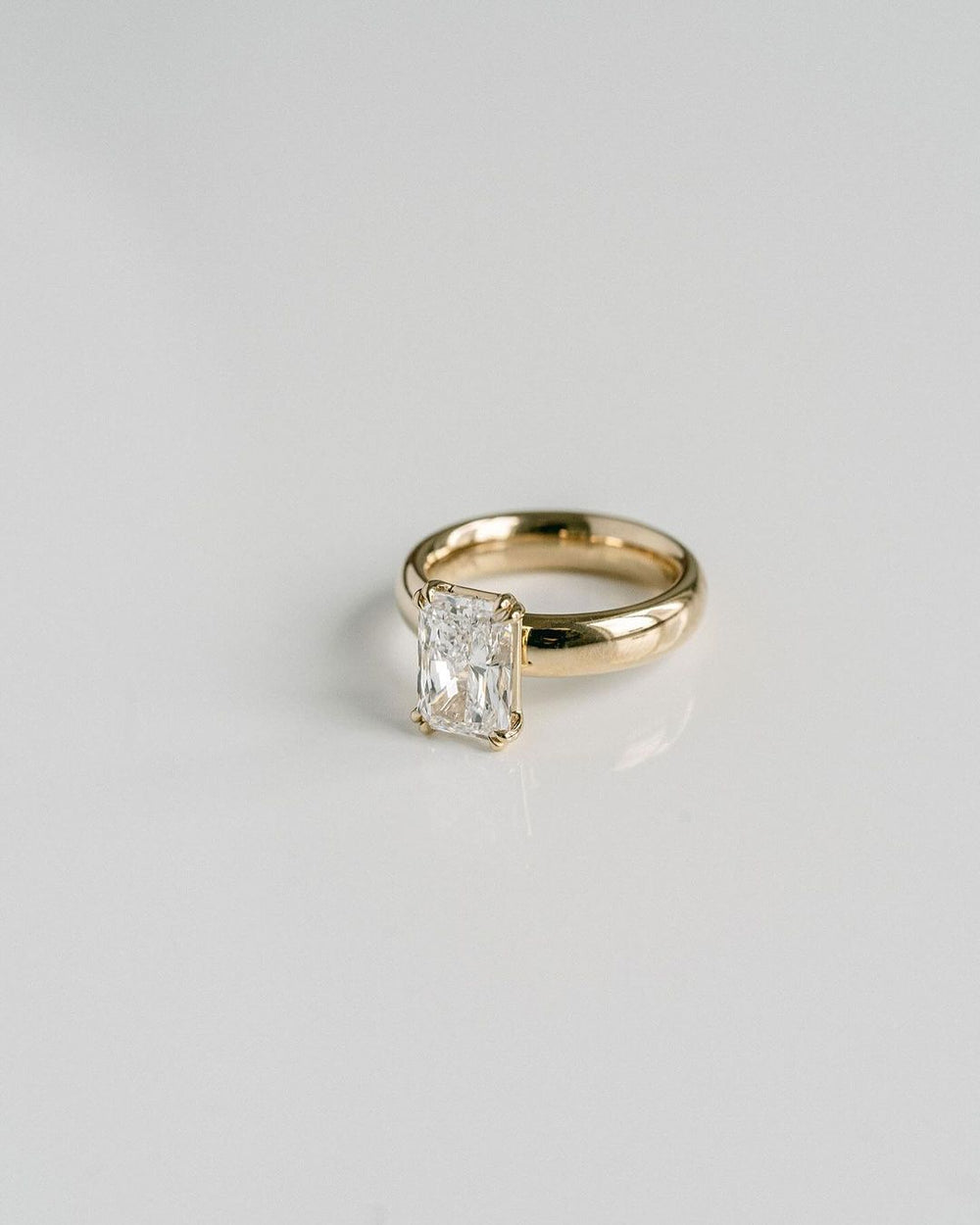 Double Prong Radiant Cut Labgrown Engagement Ring