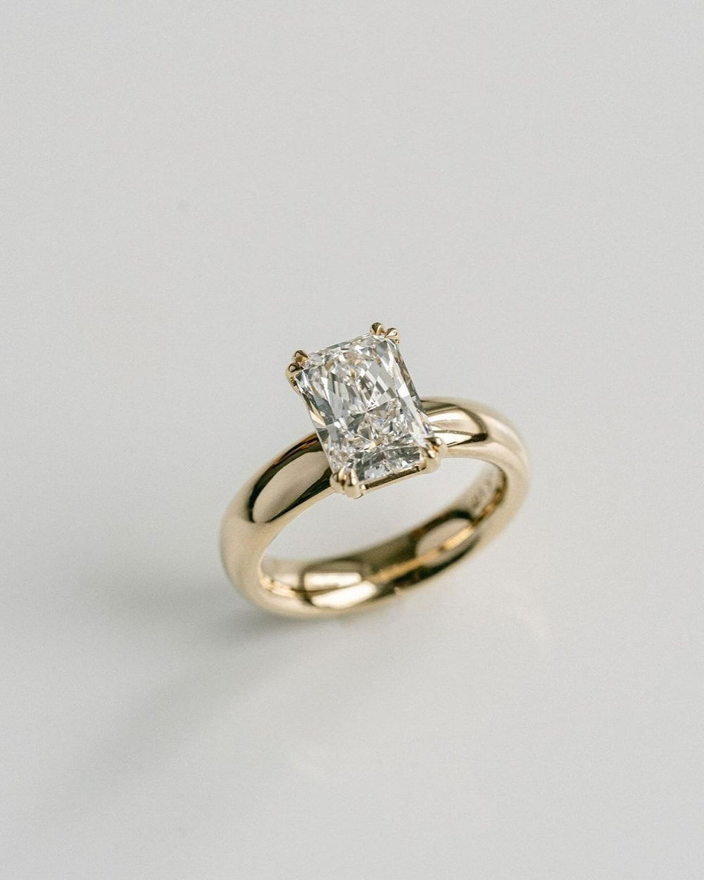 Double Prong Radiant Cut Labgrown Engagement Ring