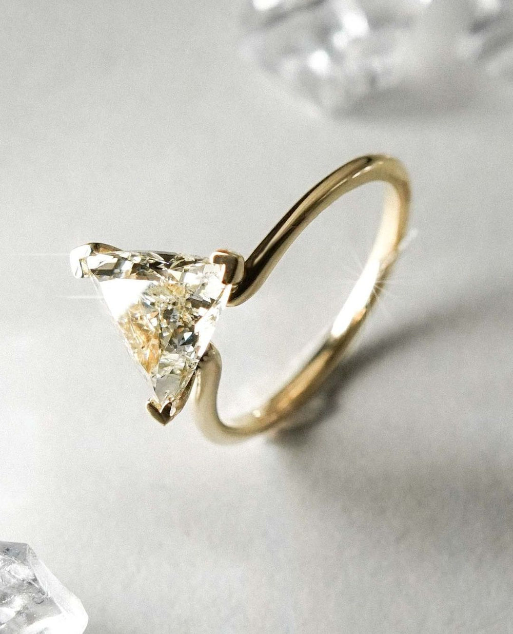 Trillion Cut Labgrown Engagement Ring