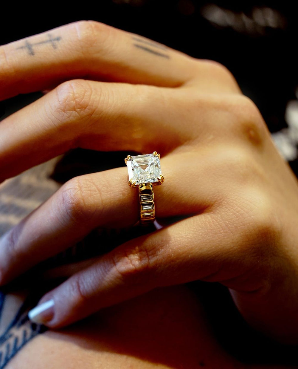 Asscher Cut Labgrown Engagement Ring