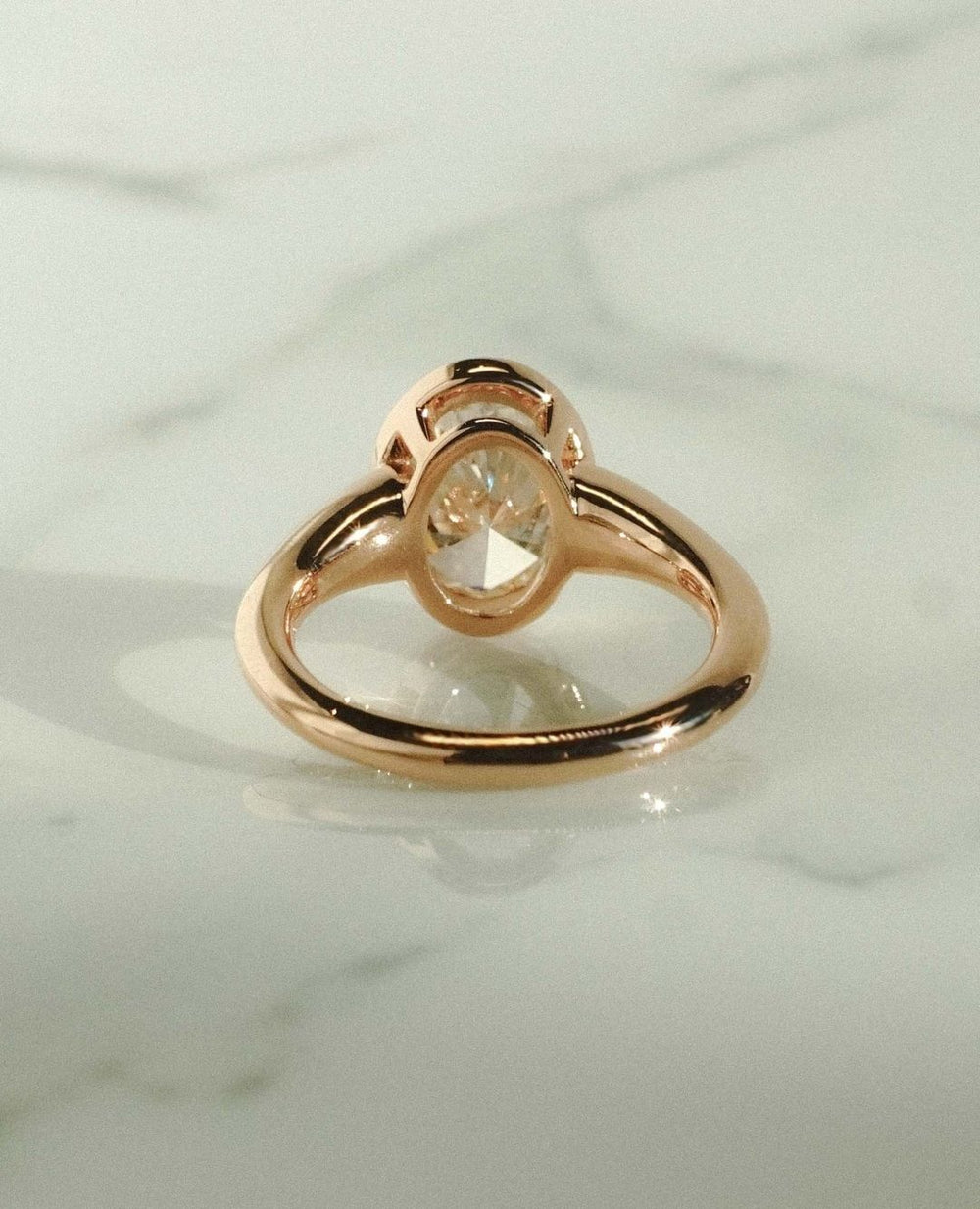 Bezel Set Oval Cut Labgrown Engagement Ring