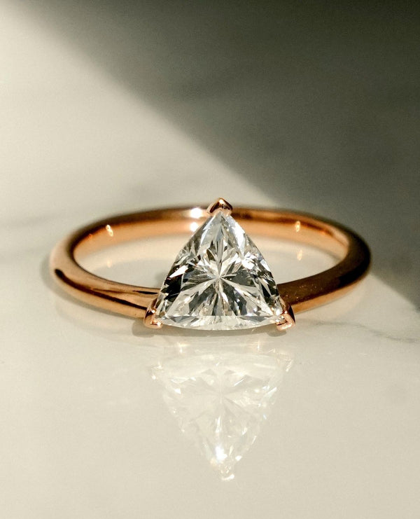 Trillion Cut Labgrown Engagement Ring