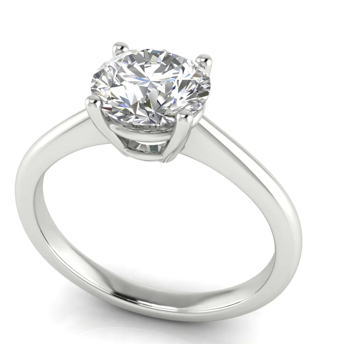 Timeless Four-Prong Solitaire Ring – Round (925 Sterling Silver)