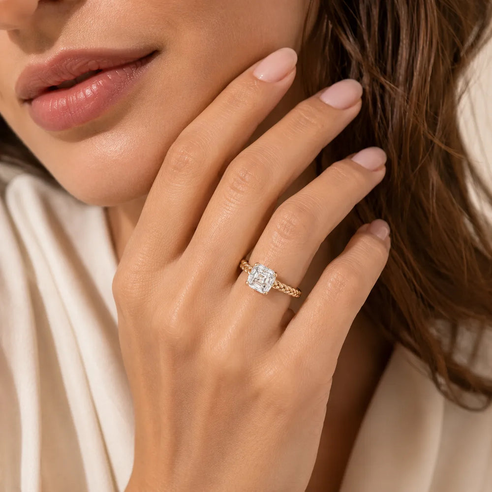 Vintage-Inspired Solitaire Ring with Twisted
