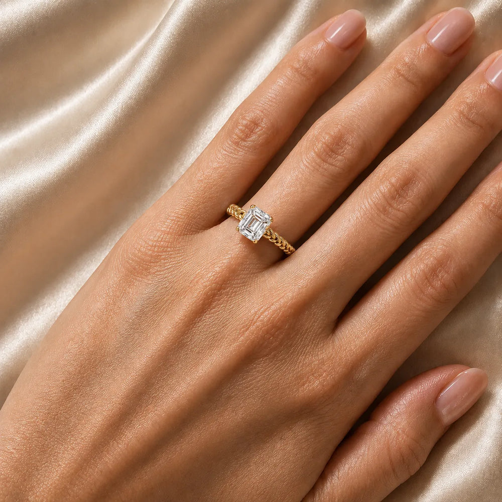 Vintage-Inspired Solitaire Ring with Twisted