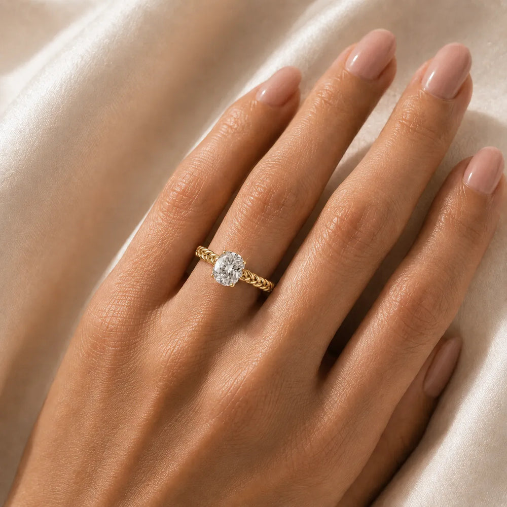 Vintage-Inspired Solitaire Ring with Twisted