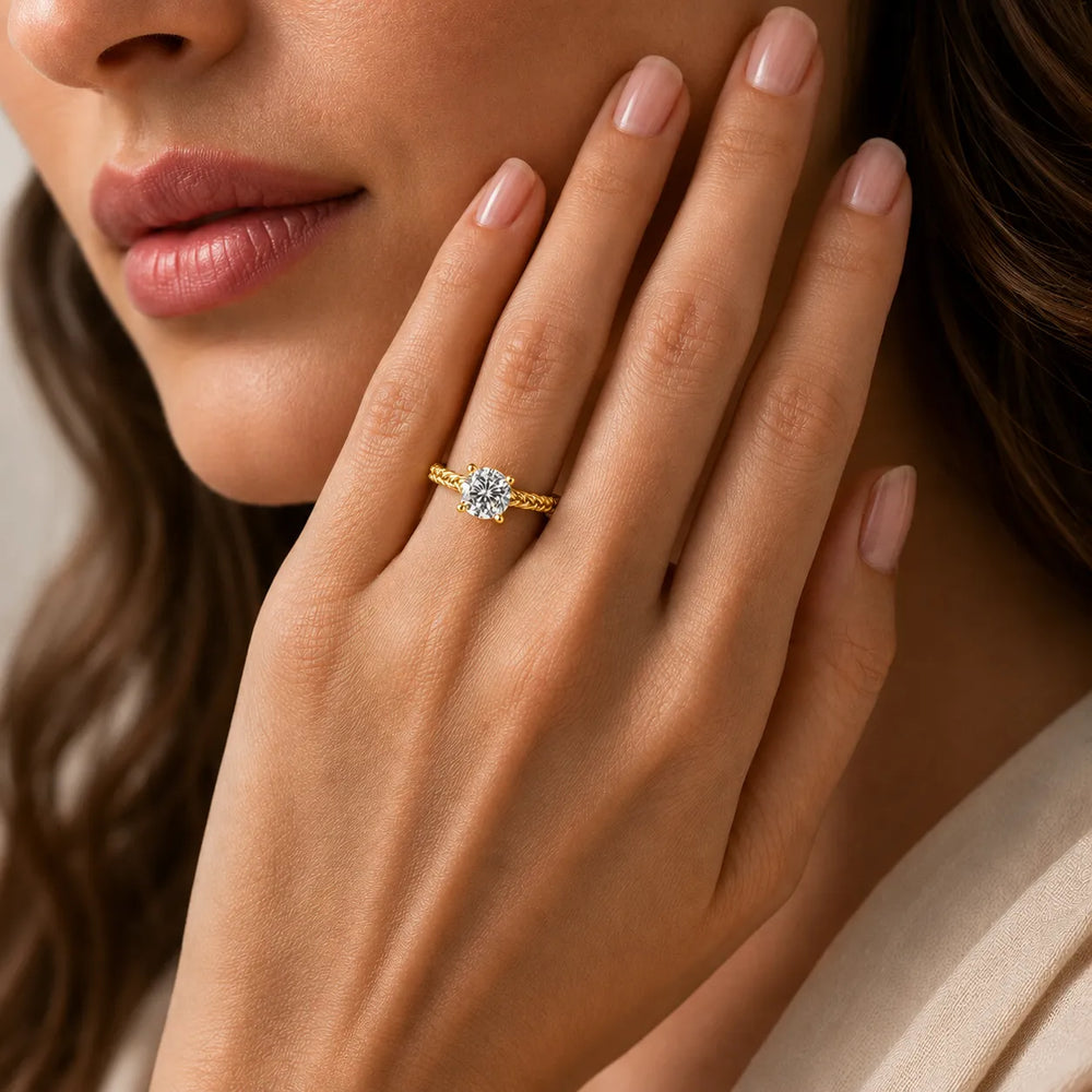 Vintage-Inspired Solitaire Ring with Twisted