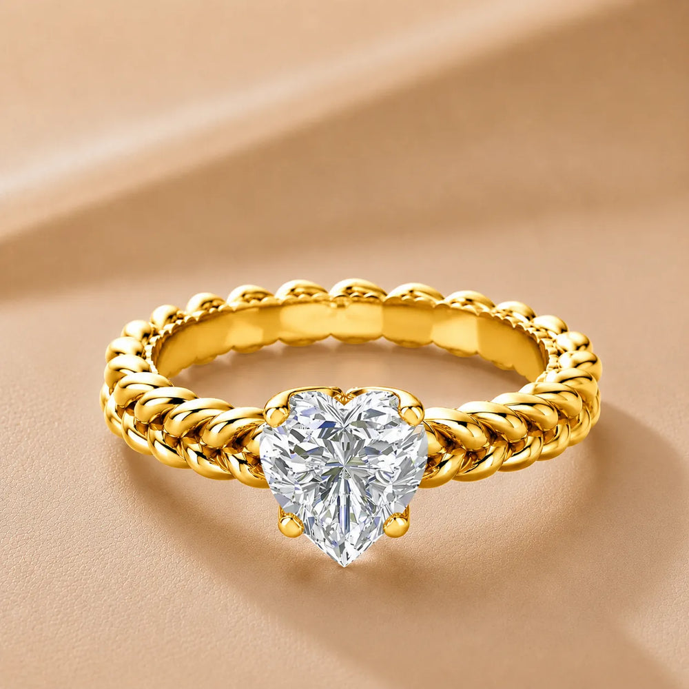 Vintage-Inspired Solitaire Ring with Twisted